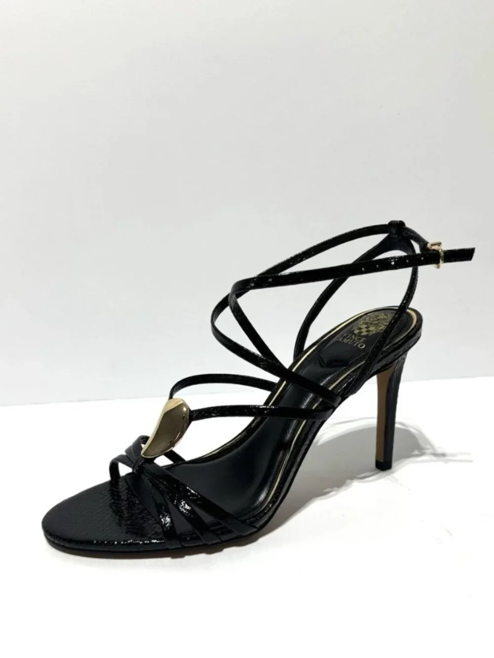 Vince Camuto Womens Arlein Sandals Black Snake Size 9M